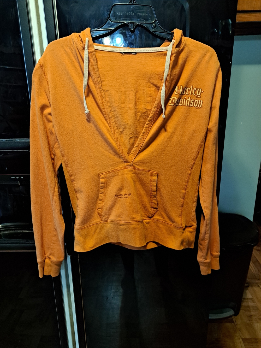 Harley-Davidson Women's Orange Deep V Pullover Hoodie